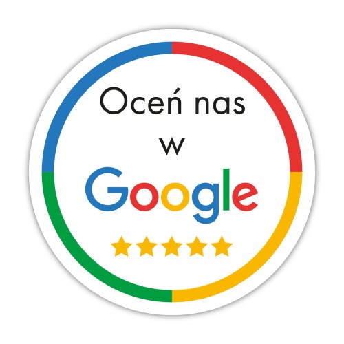 ocen nas w google naklejka kolor